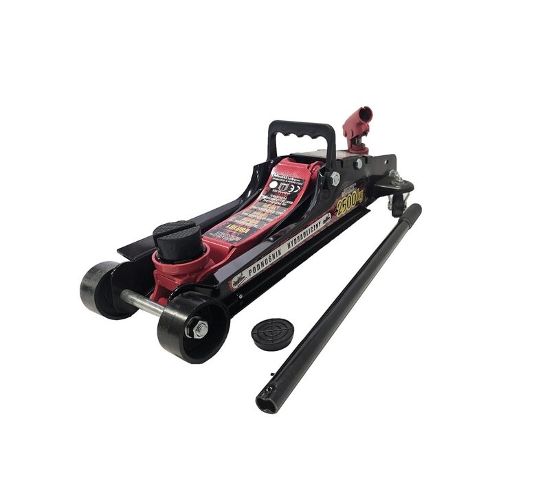 Zema profila domkrats 2.5T rotējošs rokturis gumijas bukses 85 - 385 mm  (1720SL)