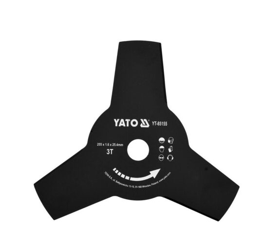 Krūmgrieža / trimmera disks 255mm, 3 asmeņi, 25,4mmYT-85155 €3,90