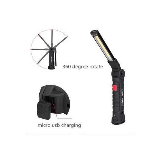 Darba lukturis  alumīnijs + ABS + gumija | 3W COB | USB (FD-8652)