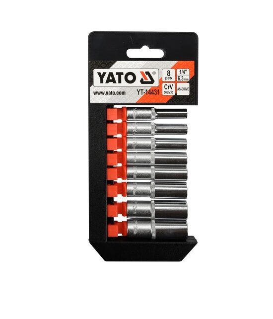 Muciņatslēgu komplekts HEX 1/4" (8gab.) YT-14431 YATO