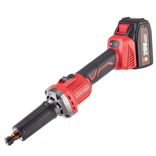 Akumulatora bezsuku taisnā slīpmašīna 6mm 20V Li-ion (1x4.0Ah + lādētājs) WORCRAFT CDGS20LiB