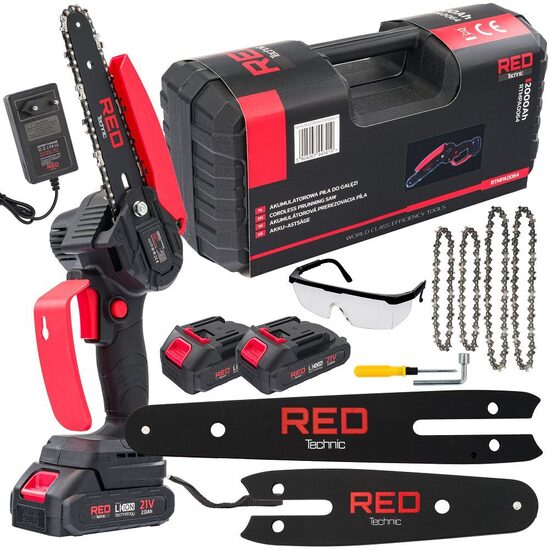 Akumulatora motorzāģis  1000W, 25cm  Red Technic RTMPA0064