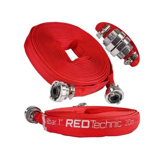 Ugunsdzēsības šļūtene 1" 20M 8 BAR Red Technic RTWS0065