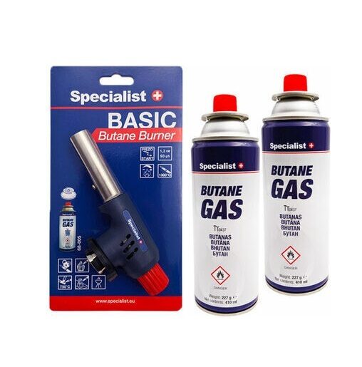 Gāzes pūšanas deglis Specialist+ pjezo 1300°C ar butāna gāzi 2x227g