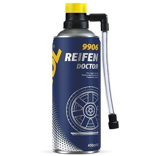 Riteņu hermētiķis 450ml kameru un bezkameru riepu avārijas caurdurumu remontam MANNOL  9906