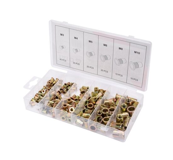 Vītņotas kniedes  tērauds  M3-M10  150 gab. YATO (YT-36481)