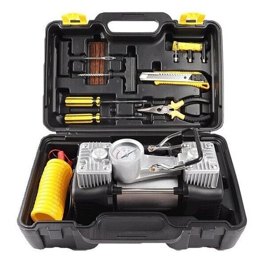 Divcilindru auto kompresors 12V 40L/min ar remonta instrumentiem QB01BK