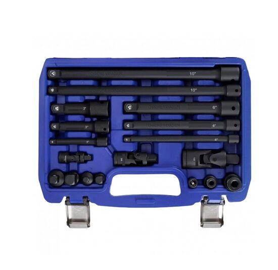 Trieciena pagarinājuma komplekts 18gab 1/4″ + 3/8″ + 1/2″