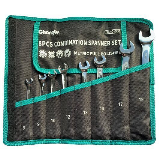Kombinēto uzgriežņu atslēgu komplekts 8gab (8-19mm) CHANGLU TOOLS CL401308