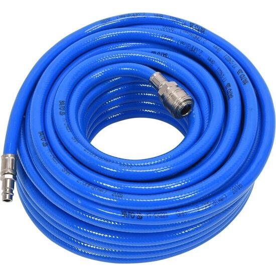 Gumijas gaisa šļūtene ar ātrajiem savienotājiem PVC (Ø10x14mm), 10m