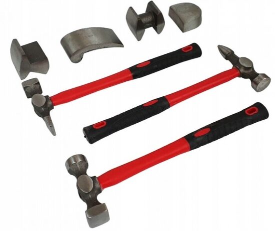 Virsbūves taisnošanas / baulēšanas āmuru komplekts 7gab SILVER S11020